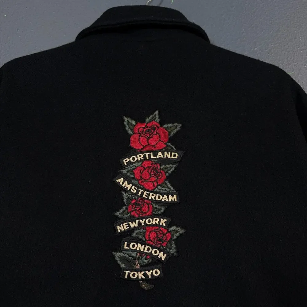 RLX RELAX L men’s 1998 vintage black wool jacket Portland Amsterdam New York